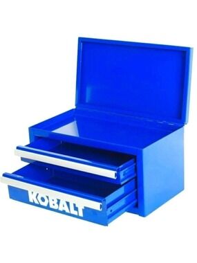 Kobalt Mini Tool Box Steel Friction Slide Drawers Blue New in Box